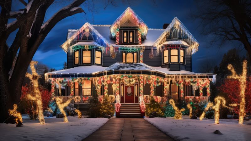 Holiday Lights Hanging in Olathe, KS